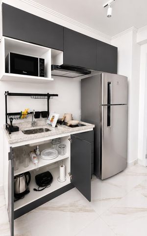 Studio para alugar com 32m², 1 quarto e sem vaga Studio para alugar com 32m², 1 quarto e sem vagaCozinha