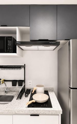 Studio para alugar com 32m², 1 quarto e sem vaga Studio para alugar com 32m², 1 quarto e sem vagaCozinha