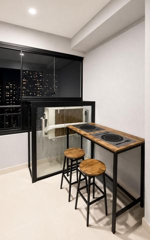 Studio para alugar com 32m², 1 quarto e sem vaga Studio para alugar com 32m², 1 quarto e sem vagaSala