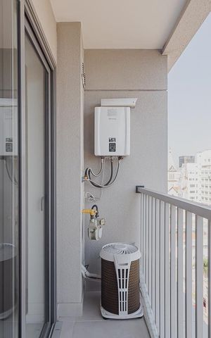 Studio à venda com 27m², 1 quarto e sem vagaVaranda