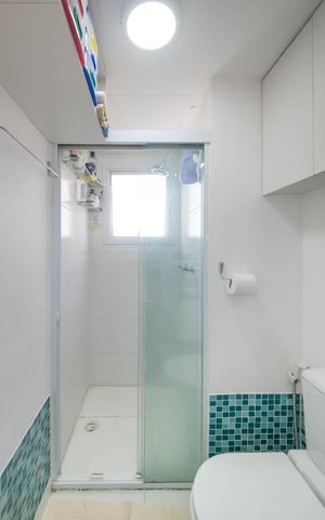 Studio à venda com 38m², 1 quarto e 2 vagasBanheiro