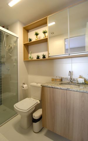 Studio para alugar com 24m², 1 quarto e sem vagaBanheiro da Suíte
