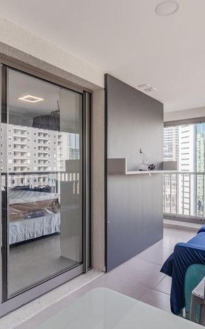 Studio à venda com 44m², 1 quarto e sem vagaVaranda
