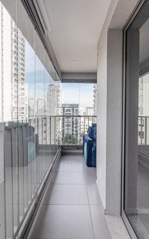 Studio à venda com 44m², 1 quarto e sem vagaVaranda