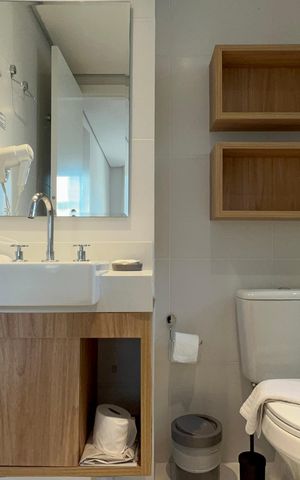 Apartamento para alugar com 32m², 1 quarto e sem vaga Apartamento para alugar com 32m², 1 quarto e sem vagaBanheiro da Suíte