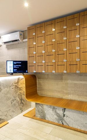 Studio para alugar com 40m², 1 quarto e sem vaga Studio para alugar com 40m², 1 quarto e sem vagaHall Social