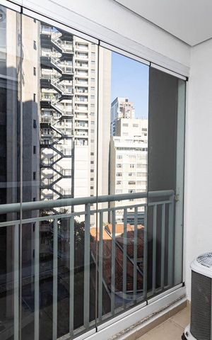 Studio para alugar com 28m², 1 quarto e sem vaga Studio para alugar com 28m², 1 quarto e sem vagaSacada do Studio