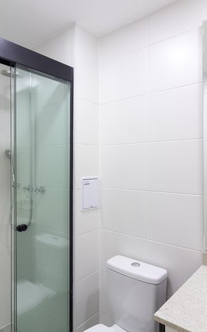 Studio para alugar com 25m², 1 quarto e sem vaga Studio para alugar com 25m², 1 quarto e sem vagaBanheiro
