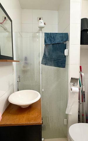 Apartamento à venda com 27m², 1 quarto e sem vaga Apartamento à venda com 27m², 1 quarto e sem vagaBanheiro Social