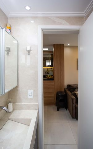 Apartamento à venda com 46m², 2 quartos e 1 vagaBanheiro Social