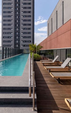 Studio à venda com 27m², 1 quarto e sem vaga Studio à venda com 27m², 1 quarto e sem vagaÁrea comum - Piscina