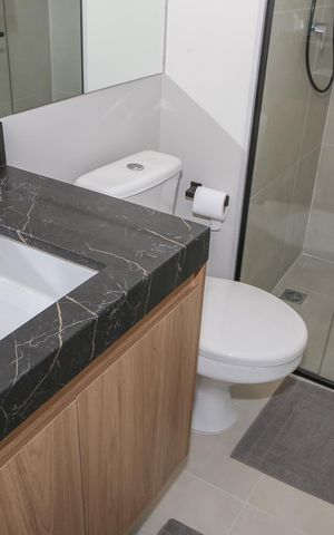 Studio para alugar com 28m², 1 quarto e sem vaga Studio para alugar com 28m², 1 quarto e sem vagaBanheiro Social