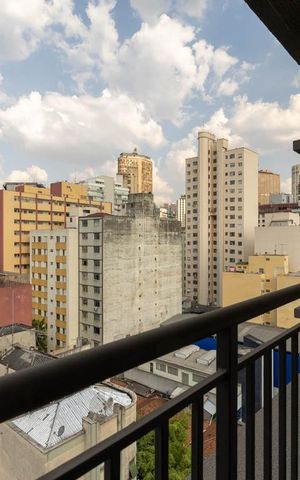 Studio para alugar com 27m², 1 quarto e sem vaga Studio para alugar com 27m², 1 quarto e sem vagaVaranda