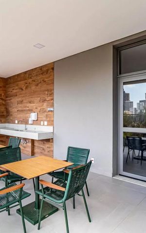 Apartamento à venda com 28m², 1 quarto e sem vaga Apartamento à venda com 28m², 1 quarto e sem vagaÁrea comum - Churrasqueira