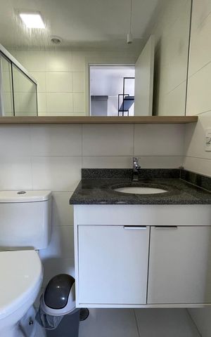 Studio para alugar com 24m², 1 quarto e sem vaga Studio para alugar com 24m², 1 quarto e sem vagaBanheiro Social