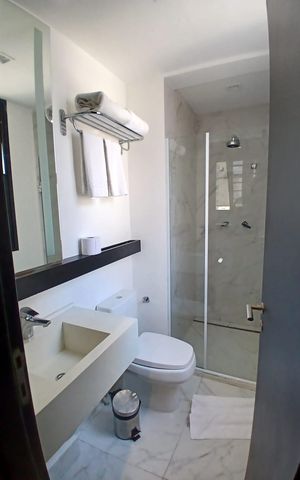 Studio para alugar com 56m², 1 quarto e sem vaga Studio para alugar com 56m², 1 quarto e sem vagaBanheiro da Suíte