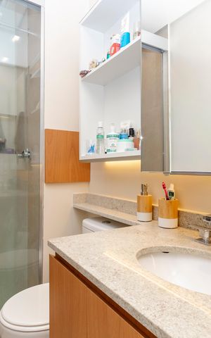 Studio para alugar com 25m², 1 quarto e sem vaga Studio para alugar com 25m², 1 quarto e sem vagaBanheiro Social