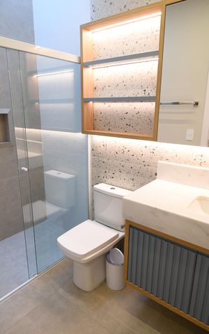 Casa de condomínio à venda com 280m², 3 quartos e 2 vagasBanheiro 3 - Suíte
