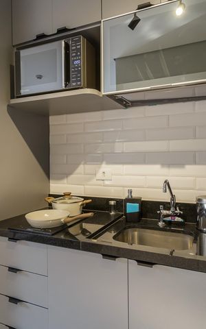 Studio para alugar com 27m², 1 quarto e sem vaga Studio para alugar com 27m², 1 quarto e sem vagaCozinha