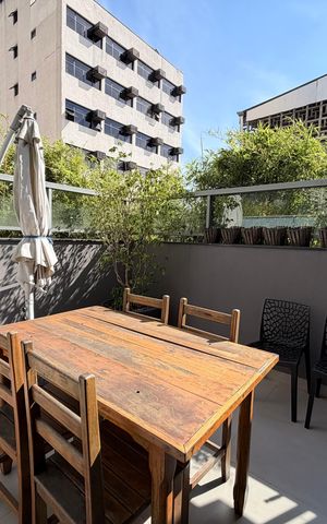 Studio para alugar com 44m², 1 quarto e 1 vaga Studio para alugar com 44m², 1 quarto e 1 vagaVaranda do studio