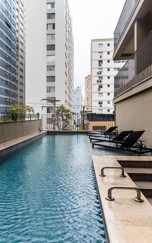 Studio à venda com 31m², 1 quarto e 1 vagaPiscina