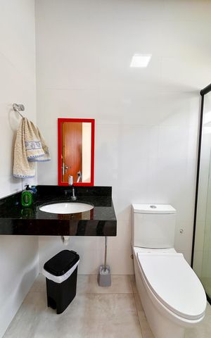Casa de condomínio para alugar com 186m², 4 quartos e 2 vagasBanheiro Social
