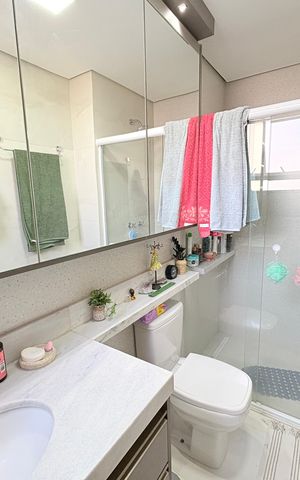 Apartamento à venda com 98m², 3 quartos e 3 vagasBanheiro da Suíte