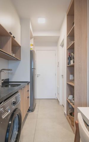 Studio à venda com 27m², 1 quarto e sem vagaCozinha