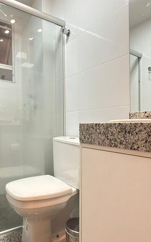 Apartamento à venda com 62m², 2 quartos e 2 vagas Apartamento à venda com 62m², 2 quartos e 2 vagasBanheiro da Suíte 1