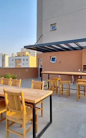 Studio à venda com 25m², 1 quarto e sem vagaChurrasqueira