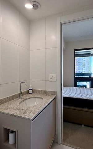 Studio para alugar com 27m², 1 quarto e sem vaga Studio para alugar com 27m², 1 quarto e sem vagaBanheiro
