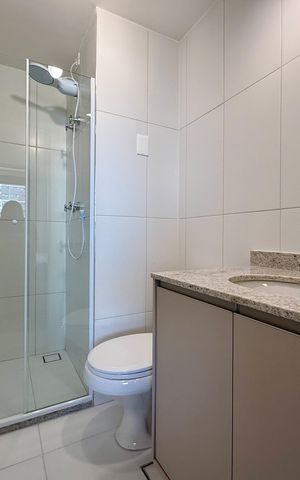 Studio para alugar com 27m², 1 quarto e sem vaga Studio para alugar com 27m², 1 quarto e sem vagaBanheiro
