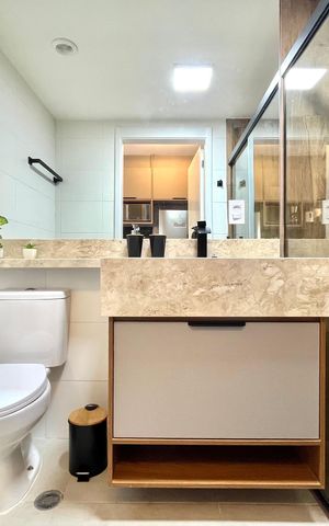 Studio para alugar com 25m², 1 quarto e sem vaga Studio para alugar com 25m², 1 quarto e sem vagaBanheiro Social