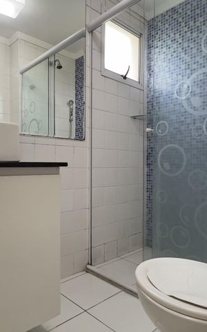 Apartamento para alugar com 57m², 2 quartos e 1 vaga Apartamento para alugar com 57m², 2 quartos e 1 vagaBanheiro da Suíte