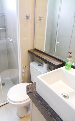 Apartamento para alugar com 55m², 2 quartos e 1 vaga Apartamento para alugar com 55m², 2 quartos e 1 vagaBanheiro Social