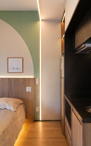 Studio à venda com 28m², 1 quarto e sem vaga Studio à venda com 28m², 1 quarto e sem vagaCozinha