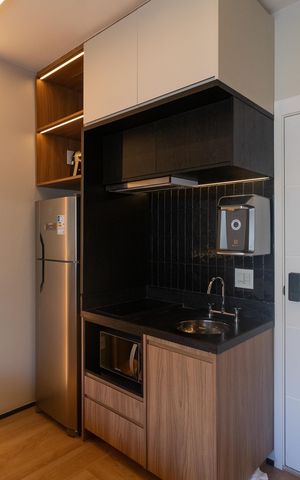 Studio à venda com 28m², 1 quarto e sem vaga Studio à venda com 28m², 1 quarto e sem vagaCozinha