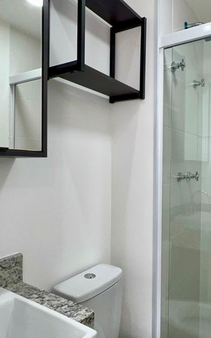 Studio para alugar com 25m², 1 quarto e sem vaga Studio para alugar com 25m², 1 quarto e sem vagaBanheiro
