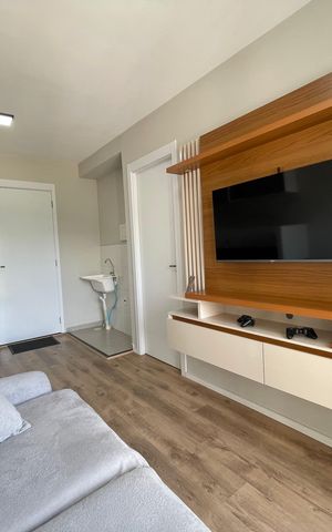 Apartamento à venda com 27m², 1 quarto e sem vaga Apartamento à venda com 27m², 1 quarto e sem vagaDetalhe Sala