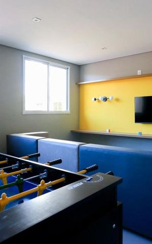 Apartamento à venda com 27m², 1 quarto e sem vaga Apartamento à venda com 27m², 1 quarto e sem vagaSalão de jogos