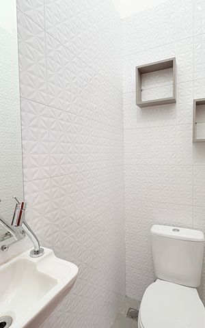 Casa à venda com 255m², 4 quartos e 3 vagasLavabo da área gourmet
