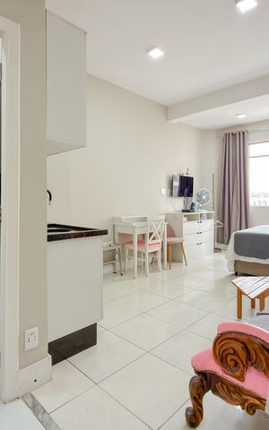 Studio para alugar com 25m², 1 quarto e sem vaga Studio para alugar com 25m², 1 quarto e sem vagaBanheiro Social