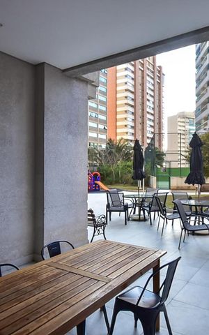 Apartamento à venda com 58m², 1 quarto e 2 vagasChurrasqueira
