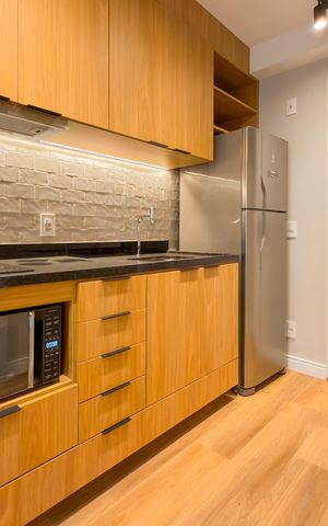 Studio à venda com 28m², 1 quarto e sem vaga Studio à venda com 28m², 1 quarto e sem vagaCozinha