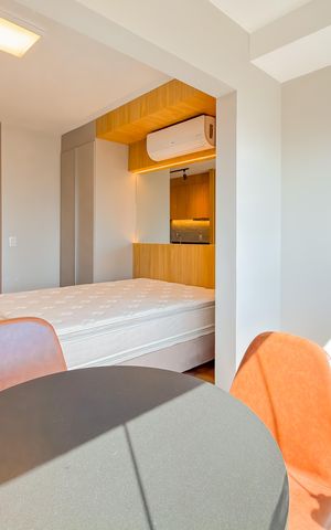 Studio à venda com 28m², 1 quarto e sem vaga Studio à venda com 28m², 1 quarto e sem vagaVaranda