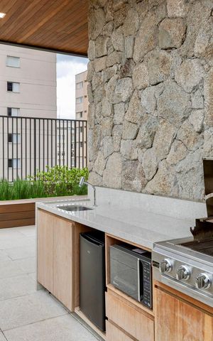 Studio para alugar com 32m², 1 quarto e sem vagaChurrasqueira 