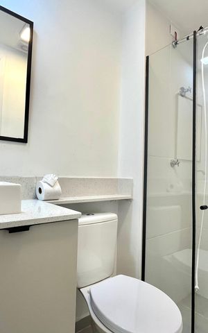 Studio para alugar com 26m², 1 quarto e sem vaga Studio para alugar com 26m², 1 quarto e sem vagaBanheiro
