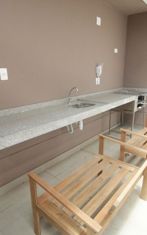 Apartamento à venda com 46m², 2 quartos e 1 vagaChurrasqueira