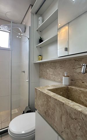 Apartamento à venda com 61m², 2 quartos e 1 vaga Apartamento à venda com 61m², 2 quartos e 1 vagaBanheiro