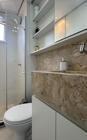 Apartamento à venda com 61m², 2 quartos e 1 vaga Apartamento à venda com 61m², 2 quartos e 1 vagaBanheiro
